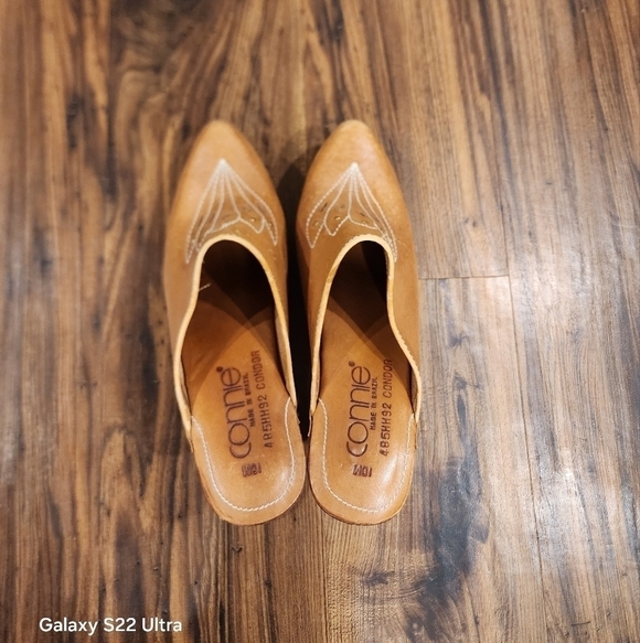 Festival Vintage Connie Leather/wood heeled mule - Picture 2 of 12